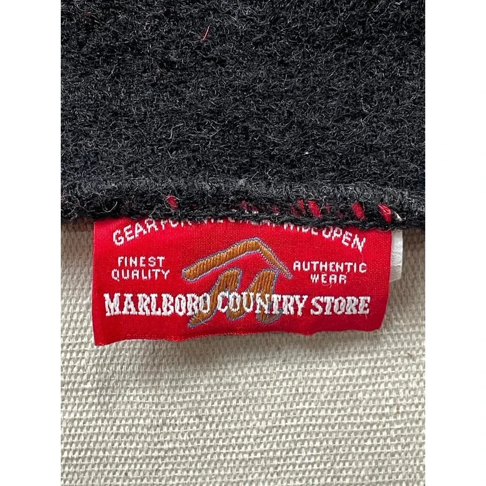 Marlboro Country Store Red Wool Blanket Buffalo Plaid Northwest Co. 65 X 56